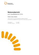 Qualitätsbericht 2014 Klinik Hohe Warte